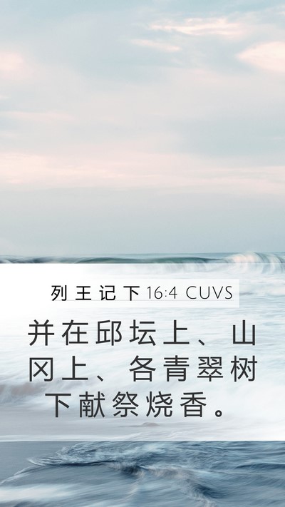 列 王 记 下 16:4 CUVS Bible Verse Image