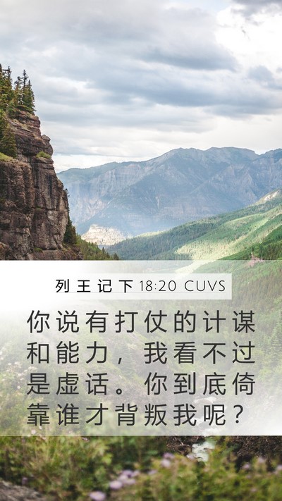 列 王 记 下 18:20 CUVS Bible Verse Image