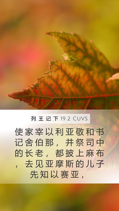 列 王 记 下 19:2 CUVS Bible Verse Image