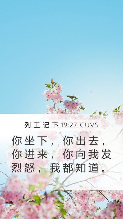 列 王 记 下 19:27 CUVS Bible Verse Image