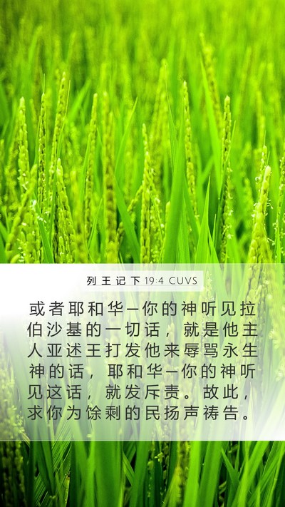 列 王 记 下 19:4 CUVS Bible Verse Image