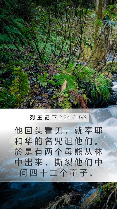 列 王 记 下 2:24 CUVS Bible Verse Image