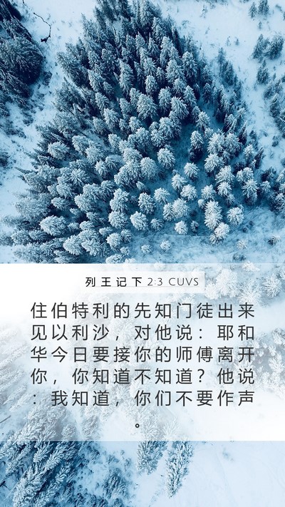 列 王 记 下 2:3 CUVS Bible Verse Image