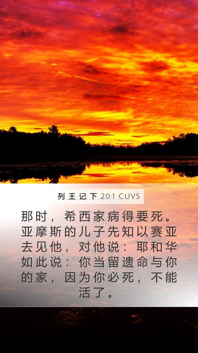 列 王 记 下 20:1 CUVS Bible Verse Image