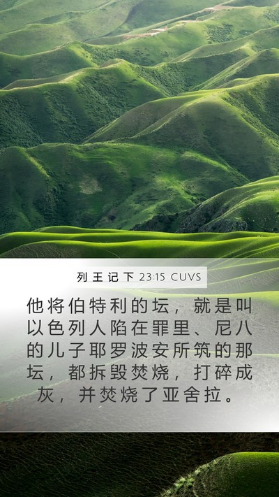 列 王 记 下 23:15 CUVS Bible Verse Image