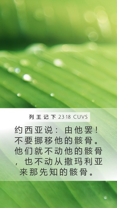 列 王 记 下 23:18 CUVS Bible Verse Image