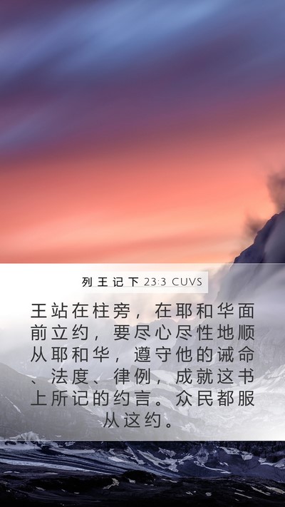 列 王 记 下 23:3 CUVS Bible Verse Image