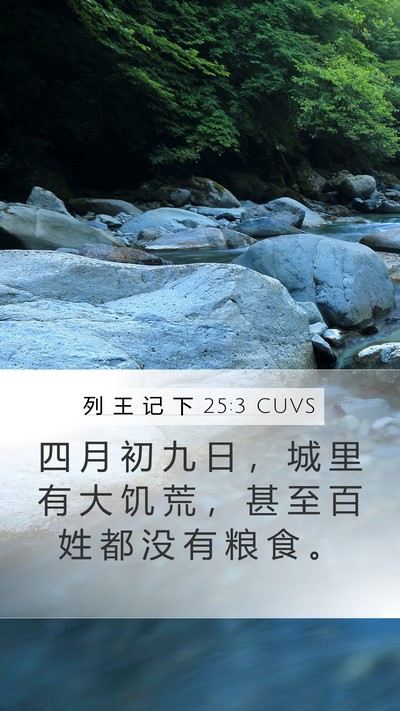 列 王 记 下 25:3 CUVS Bible Verse Image