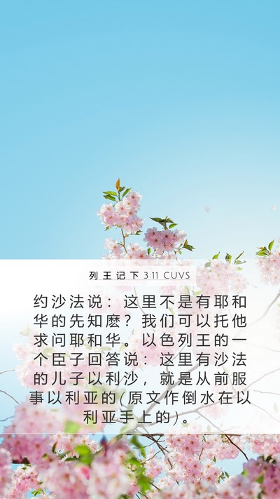 列 王 记 下 3:11 CUVS Bible Verse Image