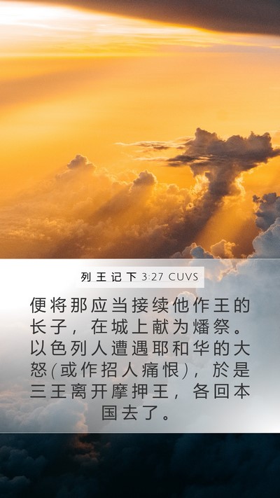 列 王 记 下 3:27 CUVS Bible Verse Image