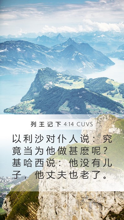 列 王 记 下 4:14 CUVS Bible Verse Image