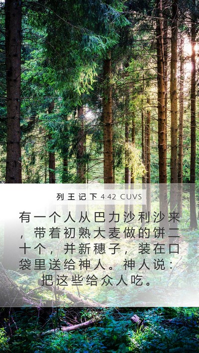 列 王 记 下 4:42 CUVS Bible Verse Image