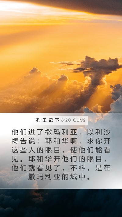 列 王 记 下 6:20 CUVS Bible Verse Image