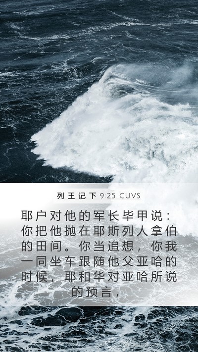 列 王 记 下 9:25 CUVS Bible Verse Image