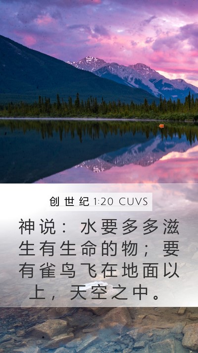 创 世 纪 1:20 CUVS Bible Verse Image