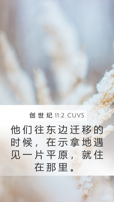 创 世 纪 11:2 CUVS Bible Verse Image