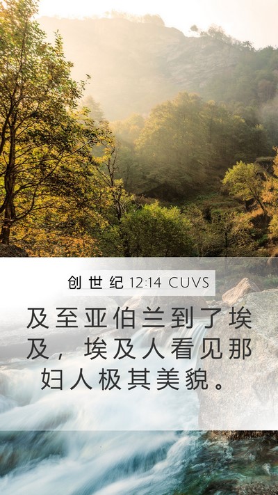 创 世 纪 12:14 CUVS Bible Verse Image