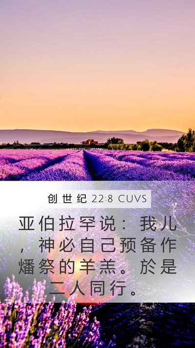 创 世 纪 22:8 CUVS Mobile Phone Wallpaper - 亚 伯 拉 罕 说 ： 我 儿 ， 神 必 自 - Mobile Bible Verse Wallpaper