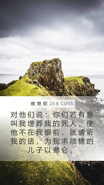 创 世 纪 23:8 CUVS Mobile Phone Wallpaper - 对 他 们 说 ： 你 们 若 有 意 叫 我 - Mobile Bible Verse Wallpaper