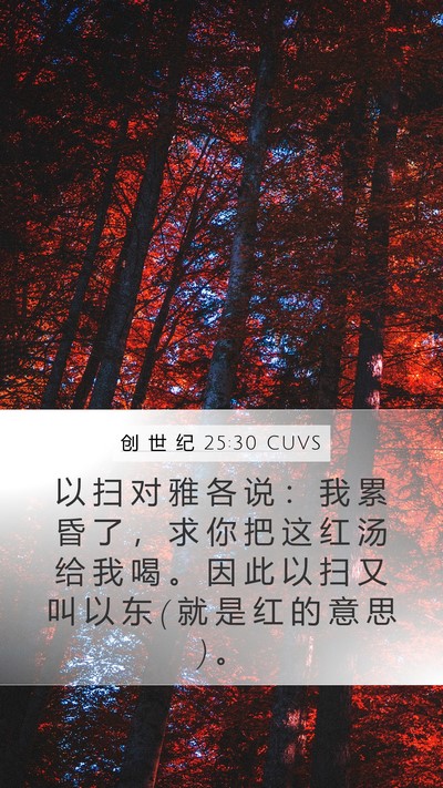 创 世 纪 25:30 CUVS Bible Verse Image