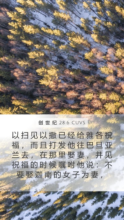 创 世 纪 28:6 CUVS Bible Verse Image