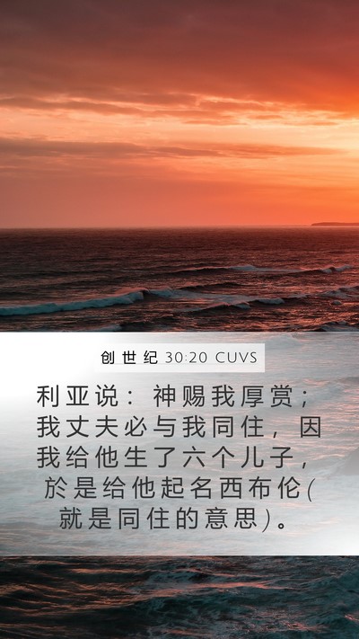 创 世 纪 30:20 CUVS Bible Verse Image
