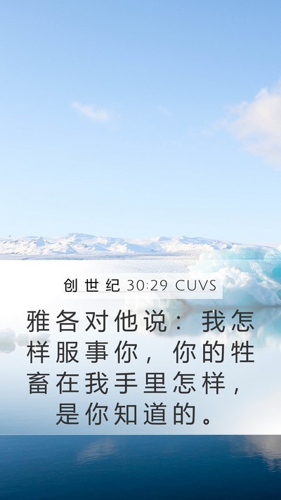 创 世 纪 30:29 CUVS Bible Verse Image