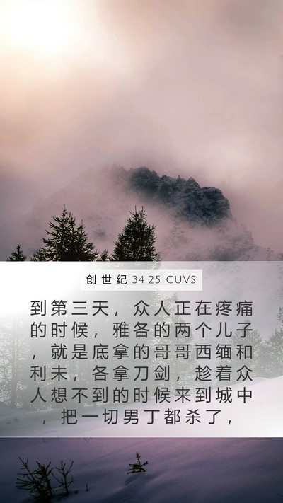 创 世 纪 34:25 CUVS Bible Verse Image