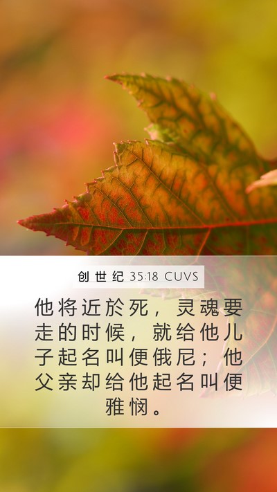创 世 纪 35:18 CUVS Bible Verse Image