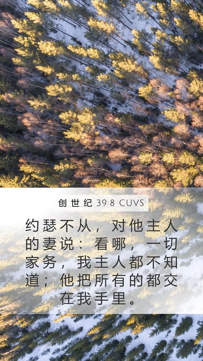 创 世 纪 39:8 CUVS Bible Verse Image
