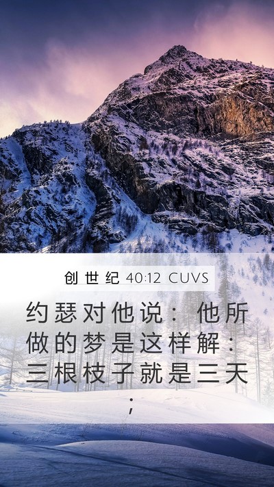 创 世 纪 40:12 CUVS Mobile Phone Wallpaper - 约 瑟 对 他 说 ： 他 所 做 的 梦 是 - Mobile Bible Verse Wallpaper