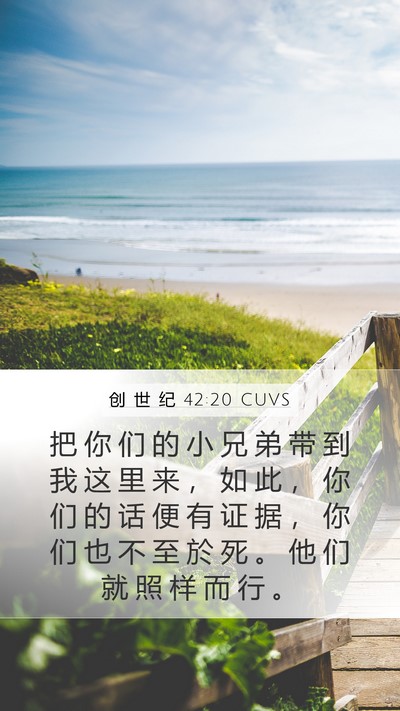 创 世 纪 42:20 CUVS Bible Verse Image