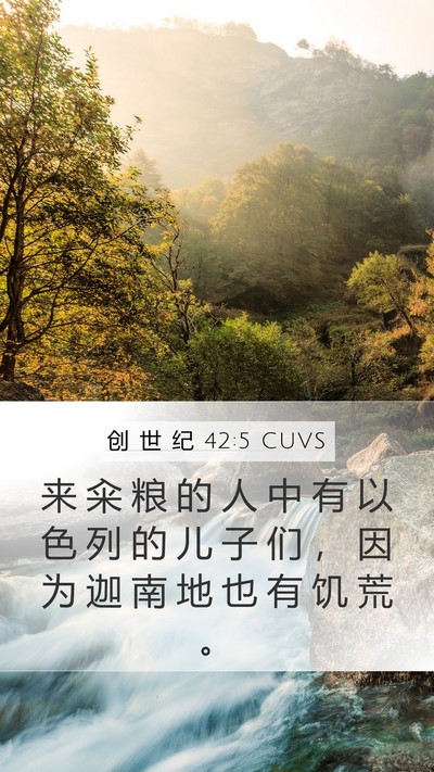 创 世 纪 42:5 CUVS Bible Verse Image