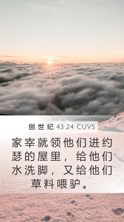 创 世 纪 43:24 CUVS Bible Verse Image