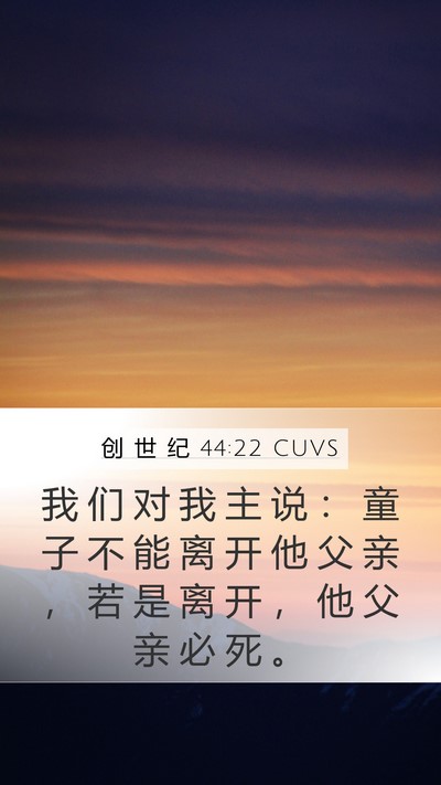 创 世 纪 44:22 CUVS Mobile Phone Wallpaper - 我 们 对 我 主 说 ： 童 子 不 能 离 - Mobile Bible Verse Wallpaper