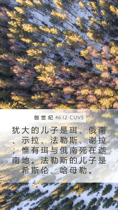 创 世 纪 46:12 CUVS Bible Verse Image