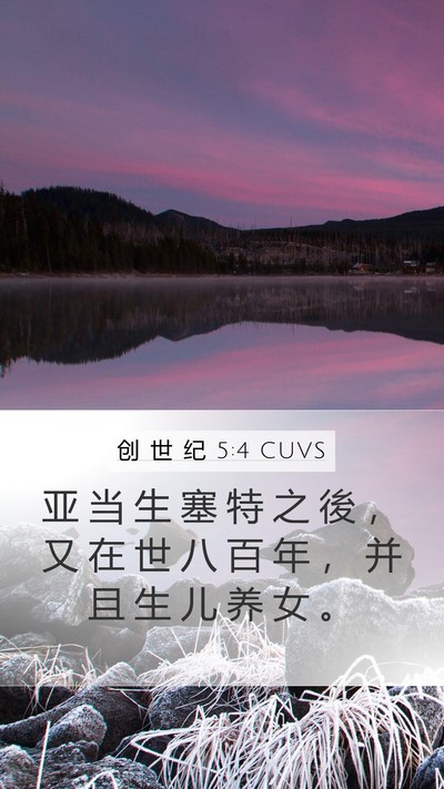 创 世 纪 5:4 CUVS Mobile Phone Wallpaper - 亚 当 生 塞 特 之 後 ， 又 在 世 八 - Mobile Bible Verse Wallpaper