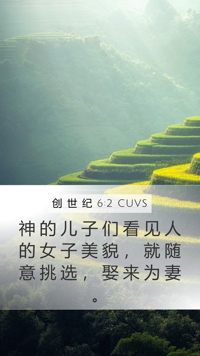 创 世 纪 6:2 CUVS Bible Verse Image