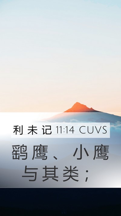 利 未 记 11:14 CUVS Mobile Phone Wallpaper - 鹞 鹰 、 小 鹰 与 其 类 - Mobile Bible Verse Wallpaper