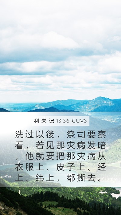 利 未 记 13:56 CUVS Mobile Phone Wallpaper - 洗 过 以 後 ， 祭 司 要 察 看 ， 若 - Mobile Bible Verse Wallpaper