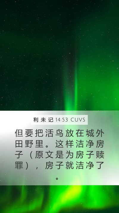 利 未 记 14:53 CUVS Mobile Phone Wallpaper - 但 要 把 活 鸟 放 在 城 外 田 野 里 - Mobile Bible Verse Wallpaper