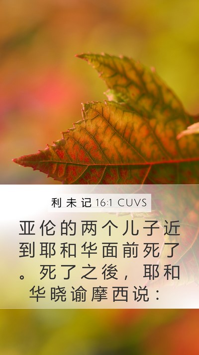 利 未 记 16:1 CUVS Bible Verse Image