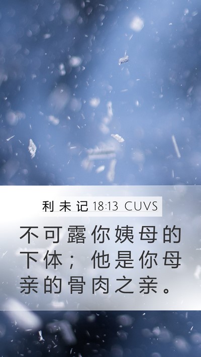 利 未 记 18:13 CUVS Mobile Phone Wallpaper - 不 可 露 你 姨 母 的 下 体 ； 他 是 - Mobile Bible Verse Wallpaper