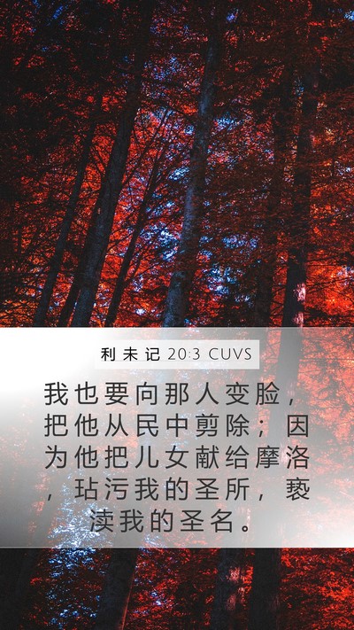 利 未 记 20:3 CUVS Bible Verse Image