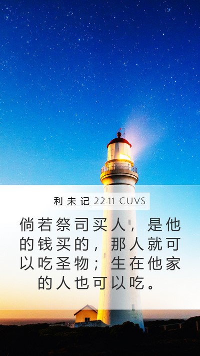 利 未 记 22:11 CUVS Mobile Phone Wallpaper - 倘 若 祭 司 买 人 ， 是 他 的 钱 买 - Mobile Bible Verse Wallpaper
