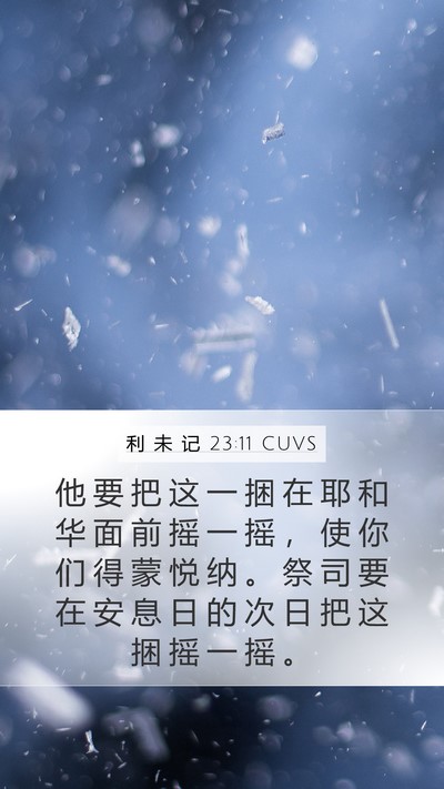利 未 记 23:11 CUVS Mobile Phone Wallpaper - 他 要 把 这 一 捆 在 耶 和 华 面 前 - Mobile Bible Verse Wallpaper