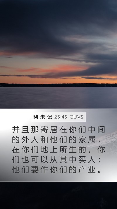 利 未 记 25:45 CUVS Mobile Phone Wallpaper - 并 且 那 寄 居 在 你 们 中 间 的 外 - Mobile Bible Verse Wallpaper