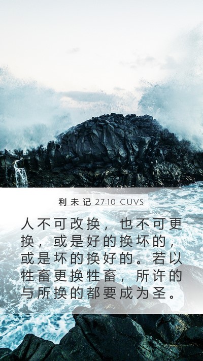利 未 记 27:10 CUVS Mobile Phone Wallpaper - 人 不 可 改 换 ， 也 不 可 更 换 ， - Mobile Bible Verse Wallpaper