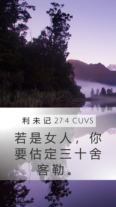 利 未 记 27:4 CUVS Mobile Phone Wallpaper - 若 是 女 人 ， 你 要 估 定 三 十 舍 - Mobile Bible Verse Wallpaper