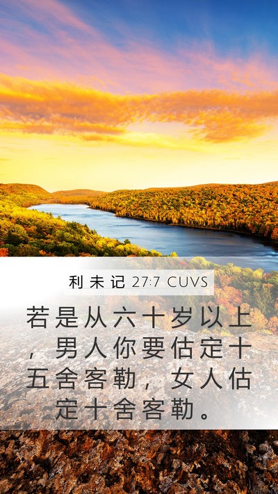 利 未 记 27:7 CUVS Mobile Phone Wallpaper - 若 是 从 六 十 岁 以 上 ， 男 人 你 - Mobile Bible Verse Wallpaper